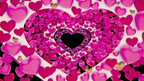 Traversing Heart Shaped Frames and Small Hearts Video stock 254882582