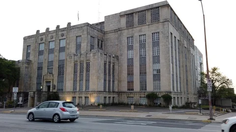 Travis County District Clerk building in downtown Austin, Texas Stock Footage 107407038