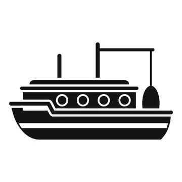 Trawler boat icon simple vector. Sea vessel Stock Illustration