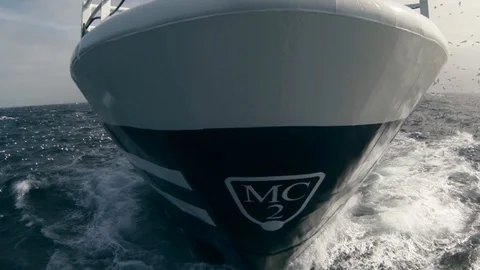 Trawler front view. Stock Footage 90844137