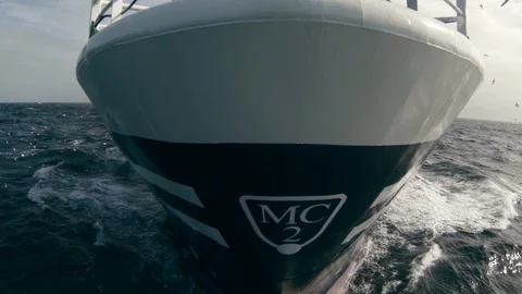 Trawler front view. Stock Footage 90844316
