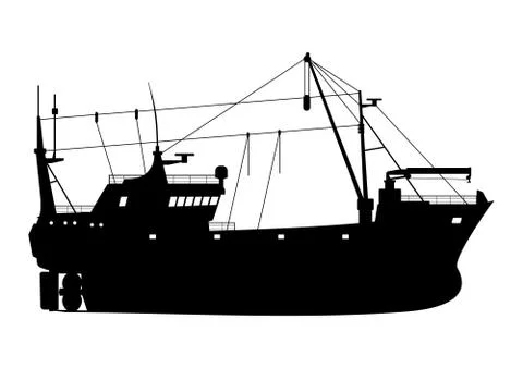 Trawler. Stock Illustration