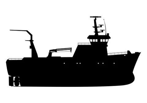 Trawler. Stock Illustration