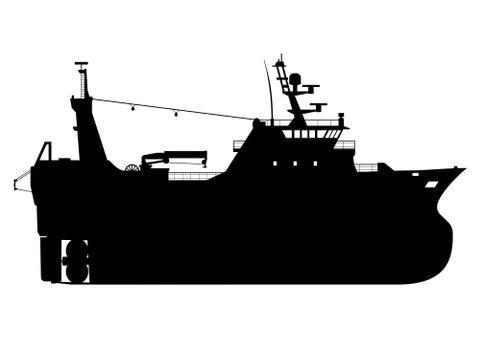 Trawler. Stock Illustration