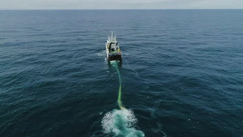 Trawler lifts the trawl. Vidéo 155483512