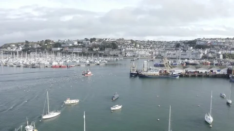 Trawler Returns to Brixham Harbour Stock Footage 146811511