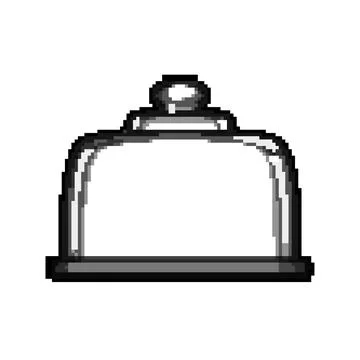Tray cake dome pixel art vector illustration Stock Illustration