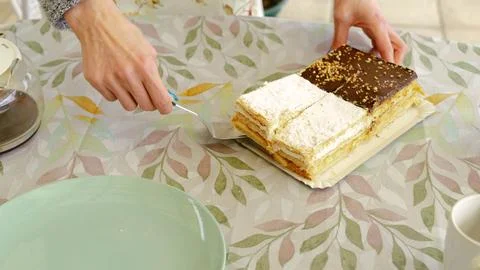 Tray with cake Stock Photos
