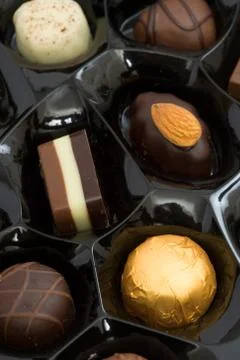 Tray of chocolates Stock Photos