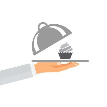 Tray with a cloche Stock Illustration