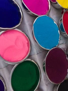 Tray of colours Stock Photos