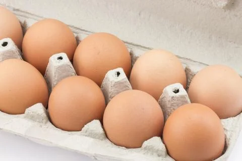 Tray of eggs Stock Photos