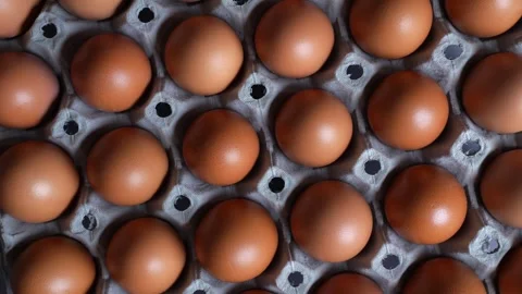 Tray of Eggs spinning around Stock Footage 249923848