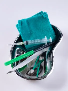 Tray, for eye surgery Stock Photos