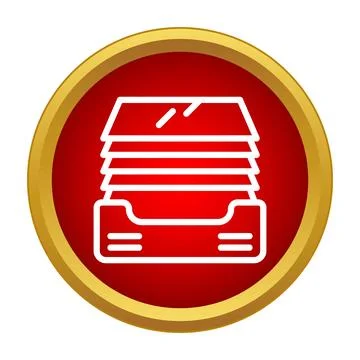 In tray file document icon organizing office papers Stock Illustration