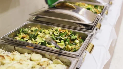 A tray of food Stock Footage 155454372