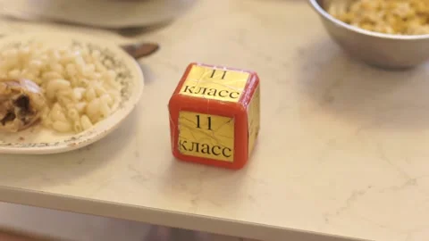 A tray of food on a table Video stock 131946290