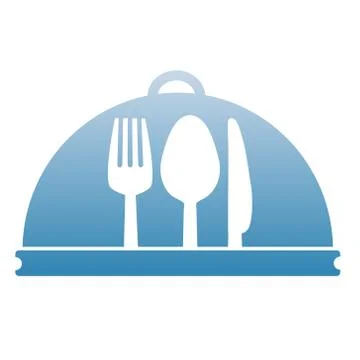 Tray, fork, spoon,knife in menu design, stock vector illustration Illustrazione stock