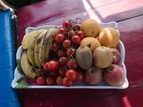 Tray of fruit Stock Photos
