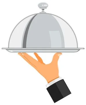 Tray on hand Stock Illustration