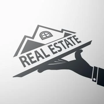 Tray with a house Stock Illustration