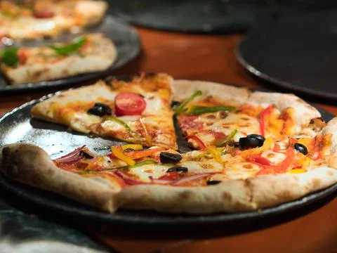 Tray of Pizza Foto stock