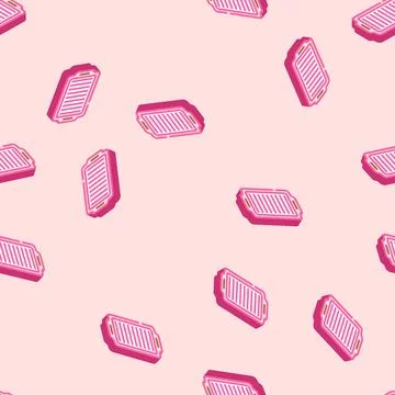 Tray plastic package isometric icon seamless pattern Stock Illustration