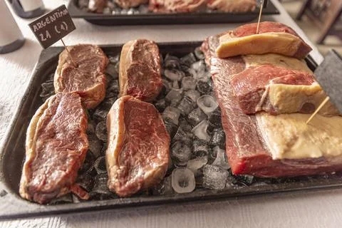 Tray of raw meat Stock Photos