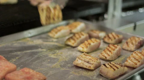 Tray of Salmon Video stock 40540601