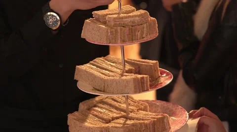 Tray of Sandwiches Video stock 53432427