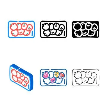 Tray with tomatoes color icon vector stylized Stock Illustration