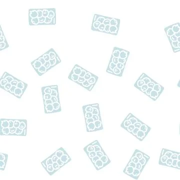 Tray with tomatoes glyph vector seamless pattern Stock Illustration