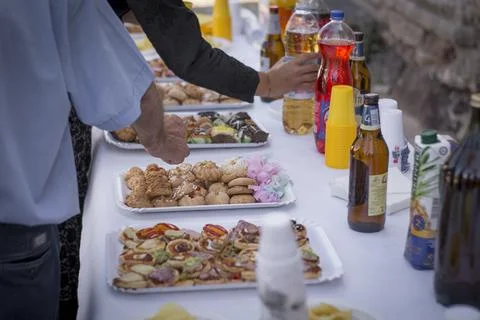Tray of typical Sardinian sweets Stock Photos