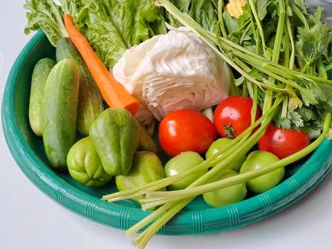 A tray of vegetables Stock Photos