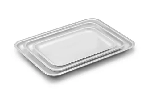Tray on white background Stockfoto's