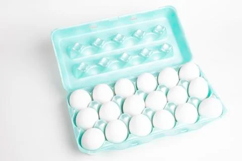 A Tray Of White Eggs Stock Photos