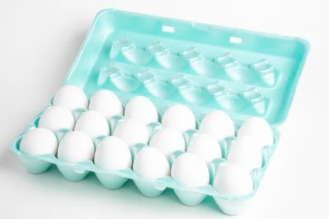 A Tray Of White Eggs Stock Photos