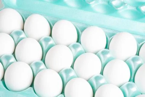A Tray Of White Eggs Stock Photos