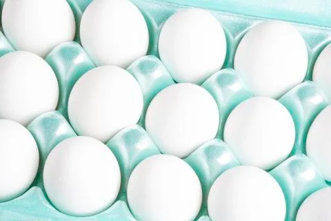 A Tray Of White Eggs Stock Photos
