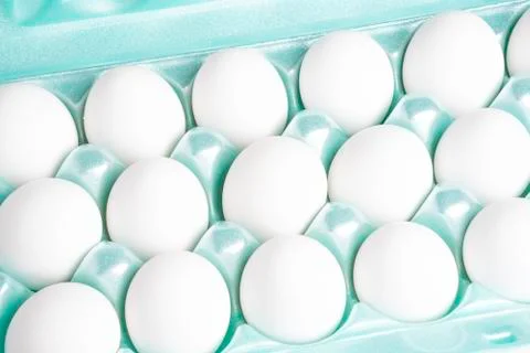 A Tray Of White Eggs Stock Photos