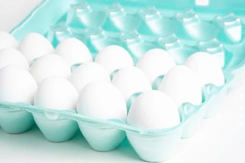 A Tray Of White Eggs Stock Photos