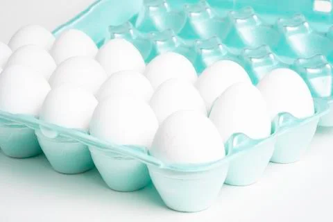 A Tray Of White Eggs Stock Photos