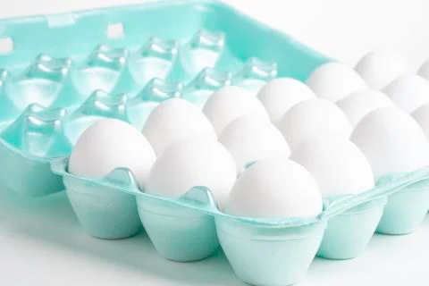 A Tray Of White Eggs Stock Photos