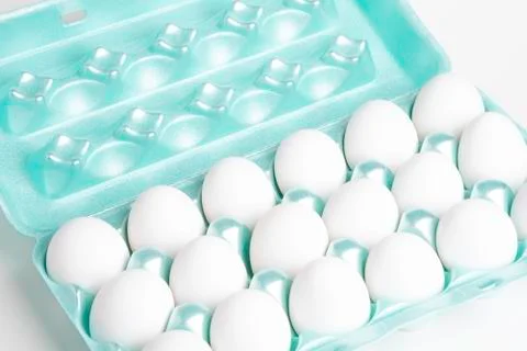 A Tray Of White Eggs Stock Photos