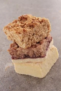 Traybake dessert selection Stock Photos