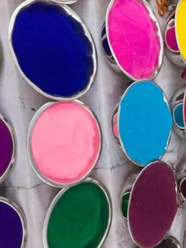Trays of colours Stock Photos