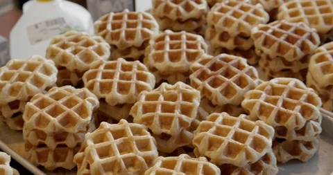 Trays of Liege Waffles Stock-Footage 129845258