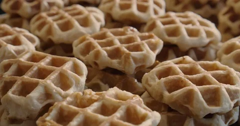 Trays of Liege Waffles Stock-Footage 129845780