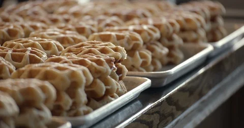 Trays of Liege Waffles Stock-Footage 129846909