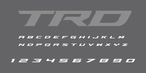TRD Typography Vector – Bold Automotive Lettering for Racing Logos Stock Illustration